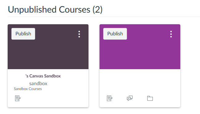 Example of where the sandbox course should appear